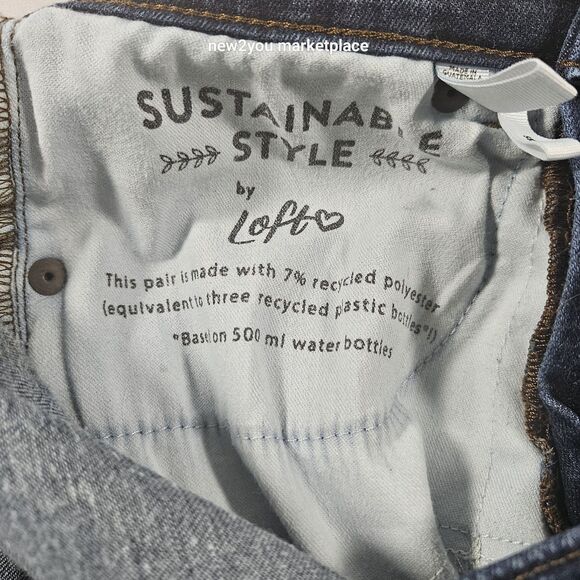 LOFT Made and Loved Skinny Jeans Women's 27/4 Dark blue Mid Rise Dark Wash - Picture 10 of 11